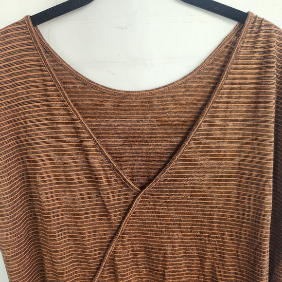 Prana Rust Striped Romper Organic Cotton Hemp Boho Casual Summer Hiking Medium - Picture 7 of 15